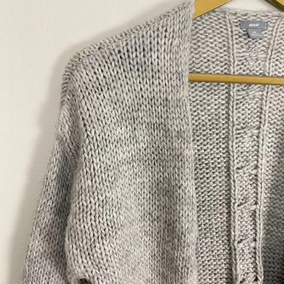 Aerie Gray Wool Alpaca Open Cardigan Sweater - Picture 3 of 9